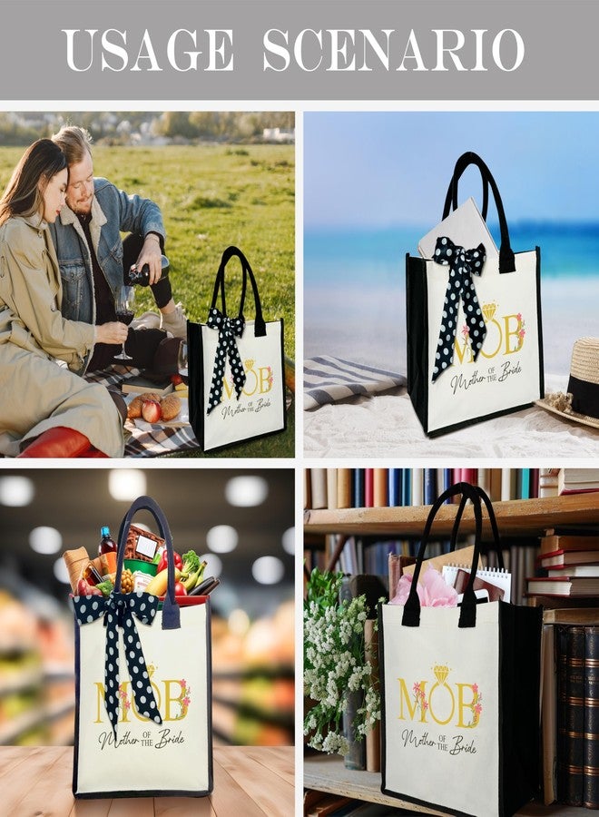 BXVRT Mother Of The Bride Shoulder Beach Bag, Wedding Gifts For Mother, Mother Of The Bride Definition Canvas Tote Bag, Honeymoon Shopping Bag, Bachelorette Engagement Party Gifts For Mom -62 - Image 4